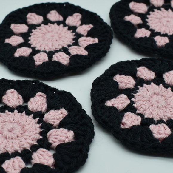 Hand crafted Crochet Coasters set of four - Picture 4 of 5
